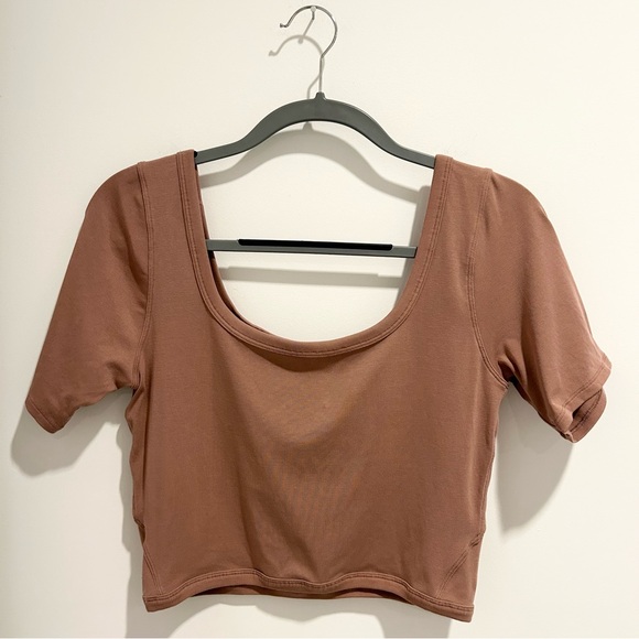 Lululemon Held Tight Short Sleeve Shirt Brown Size 10 - Picture 1 of 8